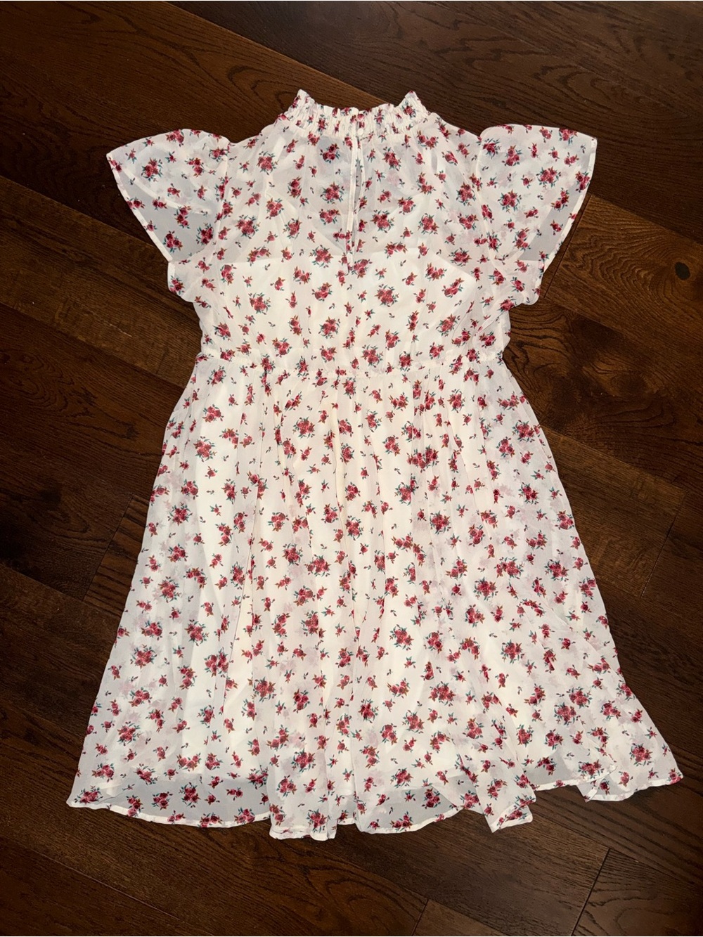 Plus Torrid Size 1 Smocked-Neck Mini Dress with Floral Print